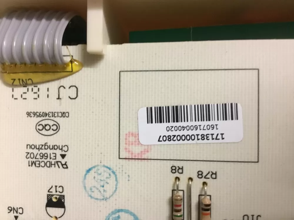 GE 17138100002807 Washer Control Board UI Display AZ6780 | NR482