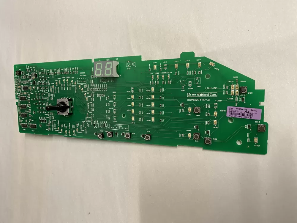 Whirlpool W10566878 Washer User Interface Control Board