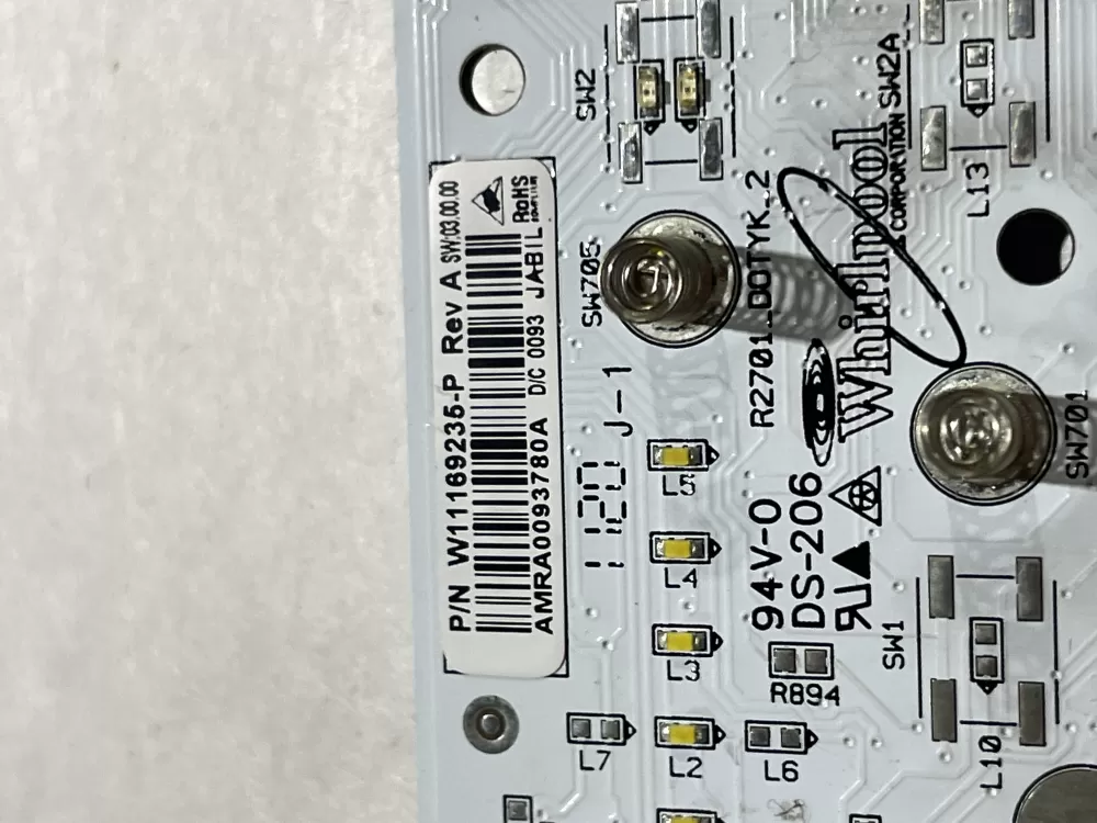 Whirlpool W11169235 Refrigerator Control Board whirlpool AZ184591 | Wm393