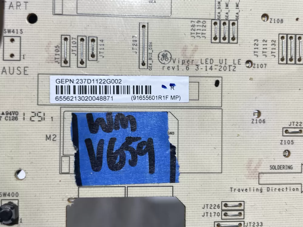 GE 237D1395G014 237D1122G002 WH12X20500 Washer Control Board AZ111767 | Wmv659