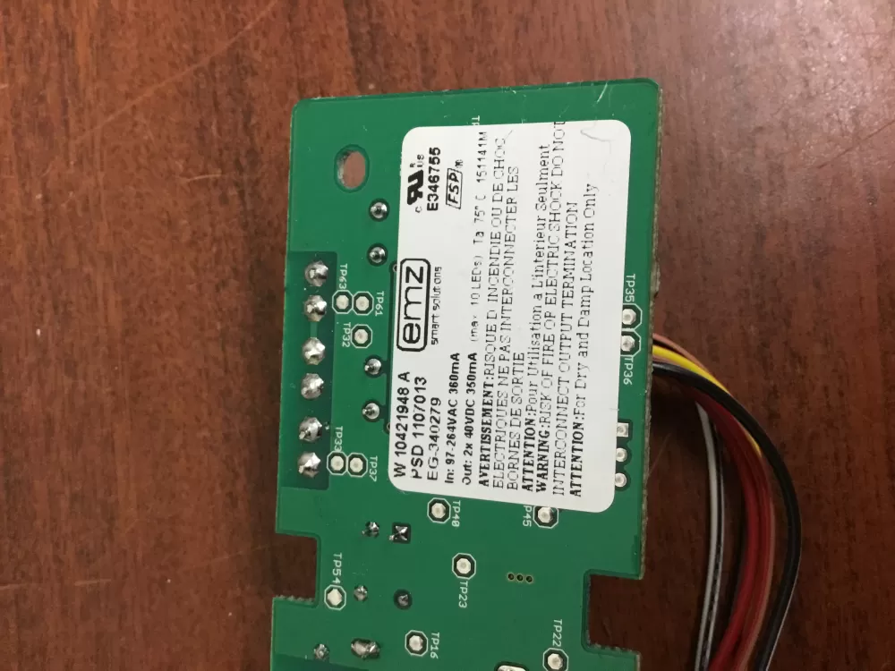 Whirlpool W10306786 Refrigerator LED Inverter Board Box AZ29255 | NR193