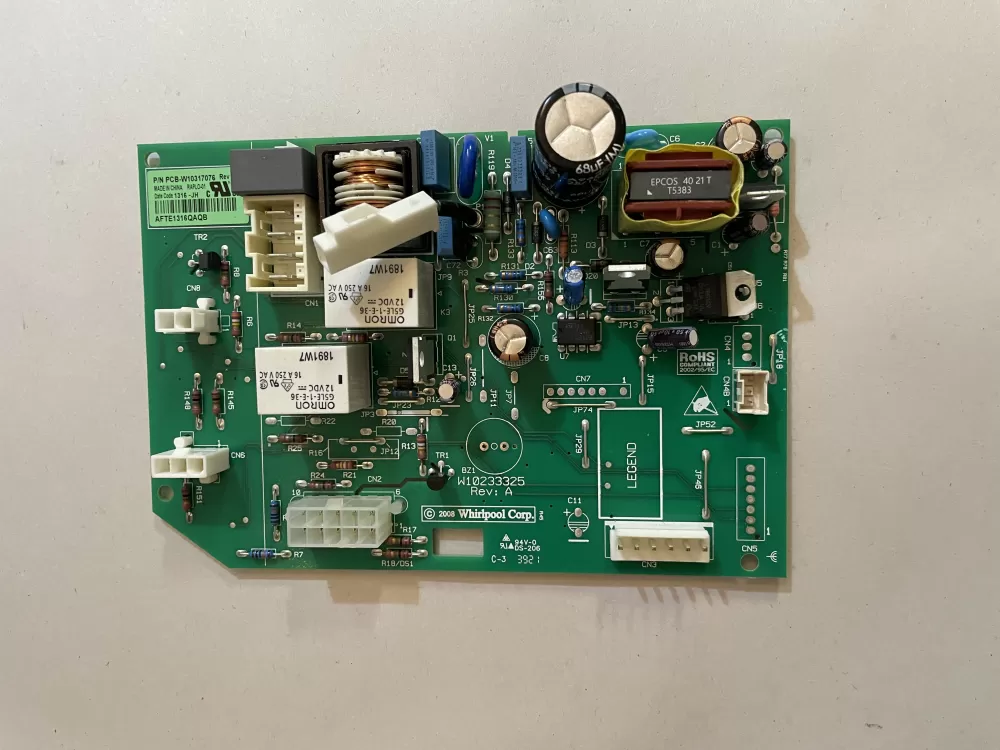 Whirlpool  KitchenAid  Kenmore  Jenn-Air AP6019378 W10205552 W10268635 W10317076 WPW10317076 PS11752684 Refrigerator Control Board
