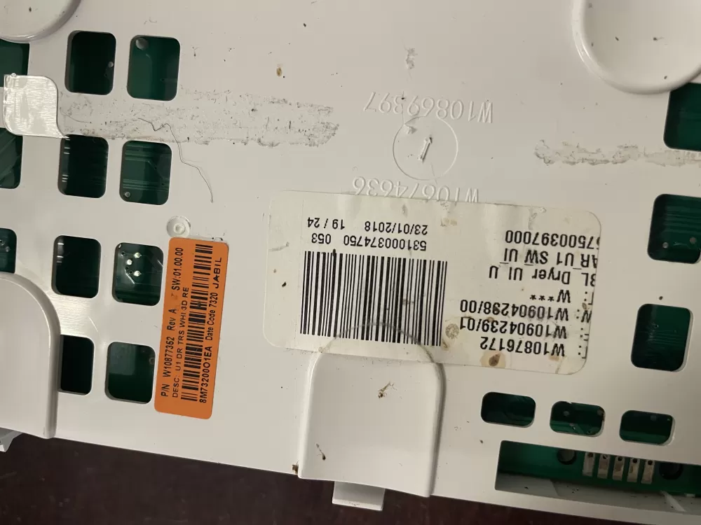 Whirlpool W10877352 Dryer User Interface Control Board AZ45413 | KM435