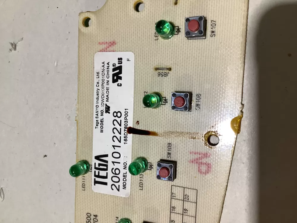 GE 165D7803P001  WD21X10378  165D7803P003  109820945  8RF4B10210500 Dishwasher Control Board