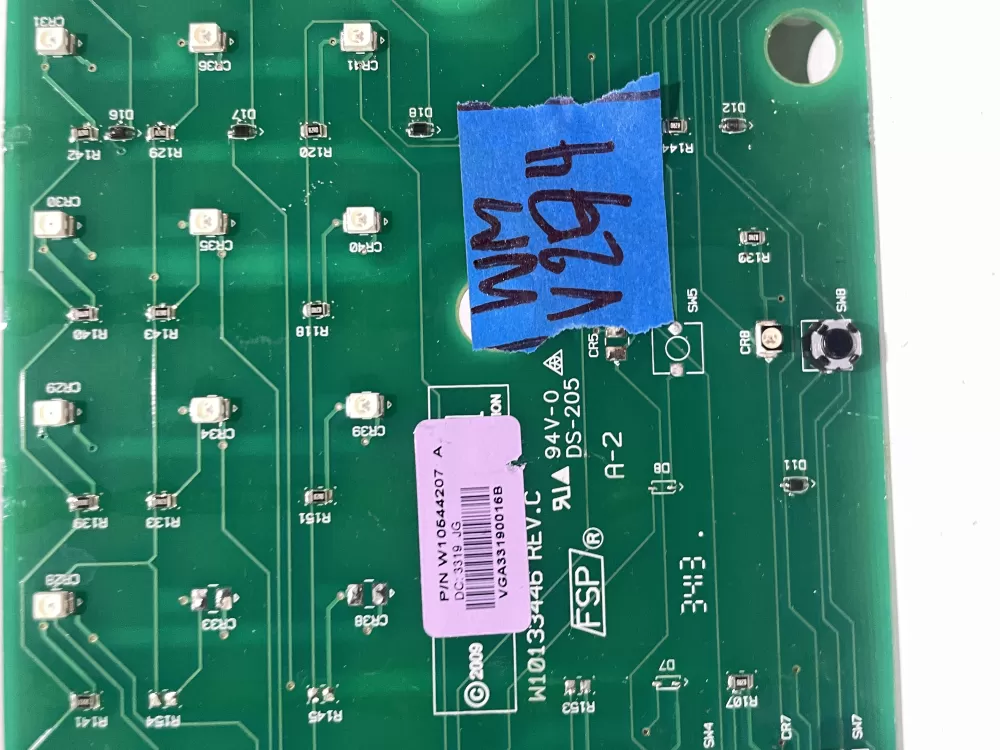 Whirlpool W10544207 Washer Board Control AZ163354 | Wmv274