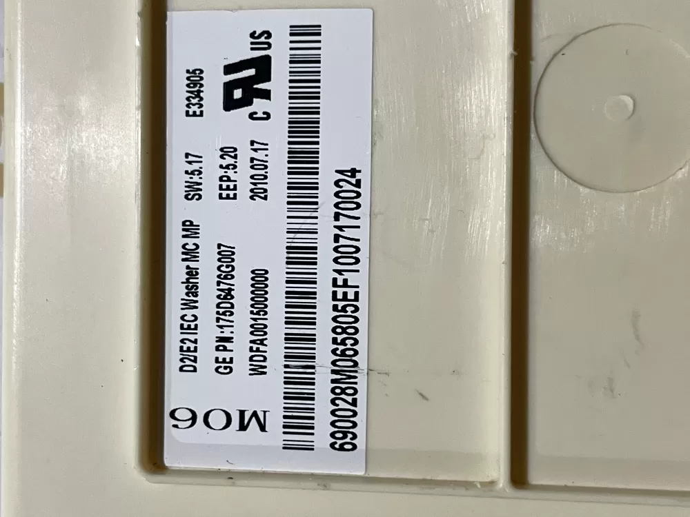 GE 175D6476G007 WH12X10483 AP4981001 Washer Control Board AZ201363 | Wmv659