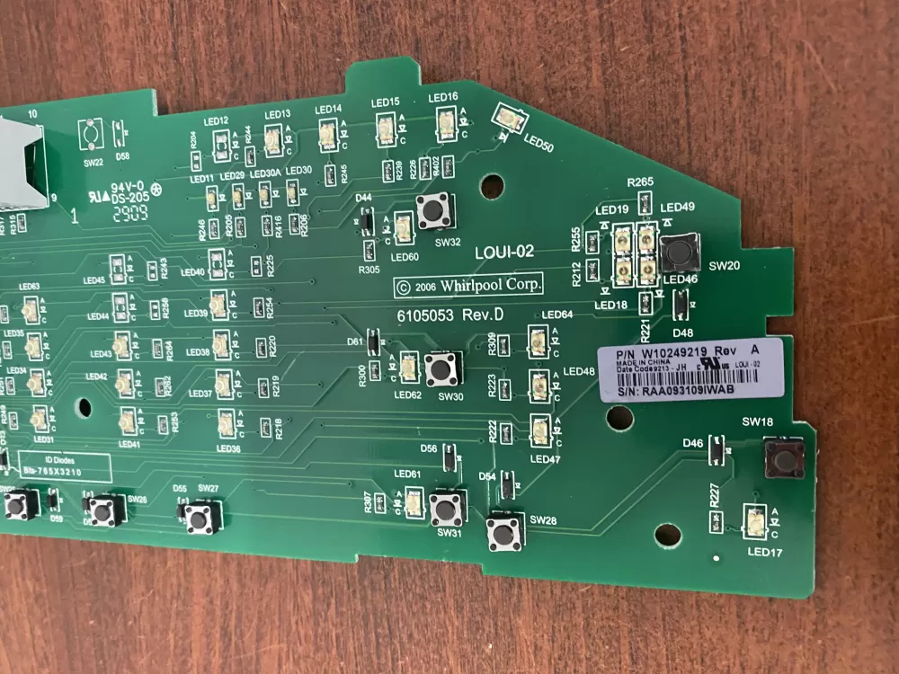 Whirlpool W10249219 W10249220 Washer Control Board AZ49012 | BK1798