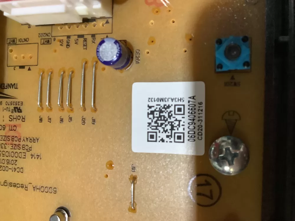 Samsung DC94-06607A Washer User Interface Control Board AZ144159 | ZCV524