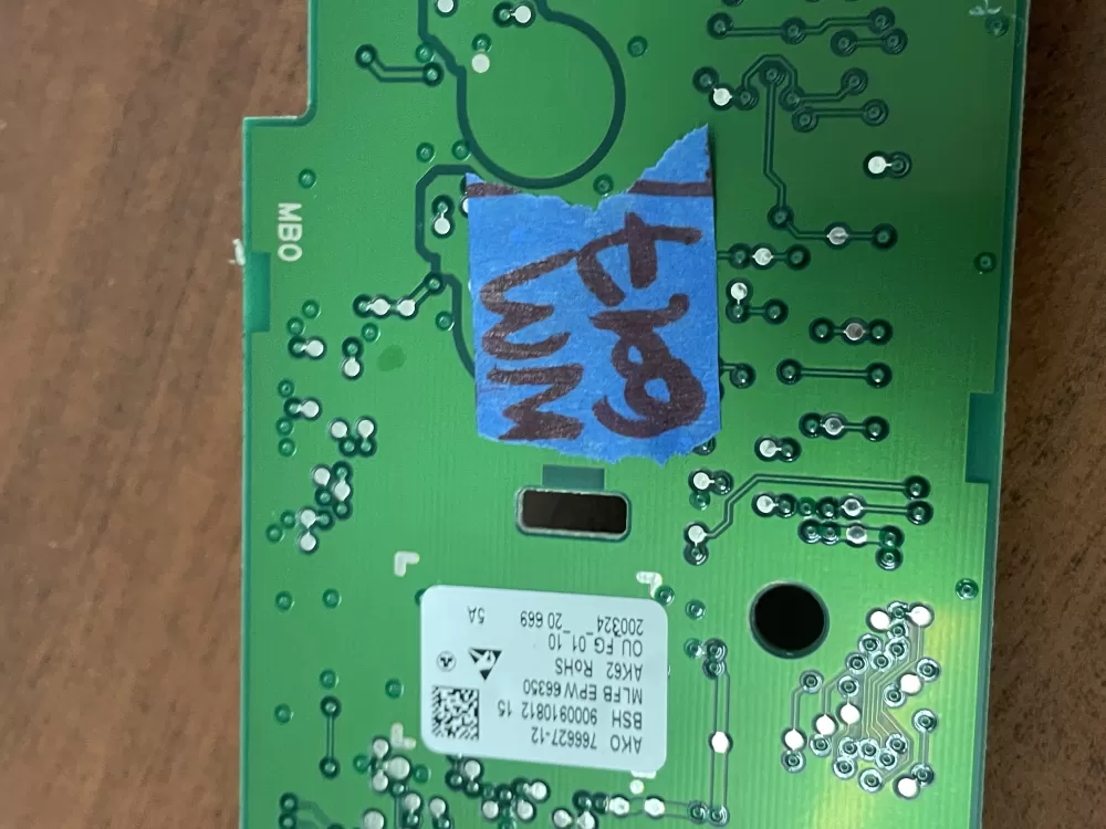 Bosch 9000910812 766627-12 EPW66350 Washer UI Control Board AZ47828 | Wm697