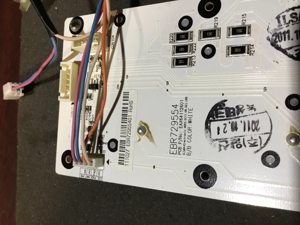 LG EBR72955401 Refrigerator Control Board AZ107321 | NR264
