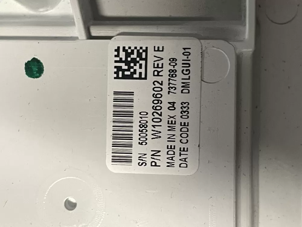 Whirlpool WPW10269602 Washer Control Board Interface AZ15860 | WMV218