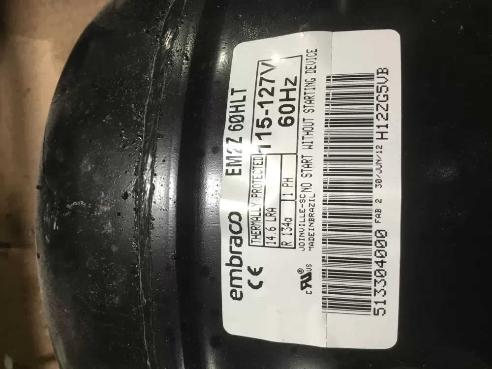 Embraco 513304000 EM2Z60HLT Refrigerator Compressor AZ95543 | Sl73