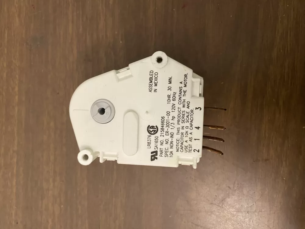 Frigidaire  Kenmore AP2111929 12762 215846602 00624728 00626234 00628510 00628518 0628510 08000559 08006054 08006992 08016919 08950148 215267800 215846605 215846606 240371001 241621501 3001671 3001701 3015909 3203657 4013391050 5300187484 5300628518 5301090474 5303203657 5303211155 5303211680 5303270622 5303275811 5303321133 5303321915 5304457327 5308006054 5308006992 624728 626234 628510 628518 8000559 8006054 8016919 8950148 C000062797 C62797 D007004112 DG187005 F000111695 G000187484 G172706 G174820 G186580 G187005 G187484 M1090167 M1090474 N8000559 R000900241 R000900764 R900241 PS423801 Refrigerator Defrost Timer