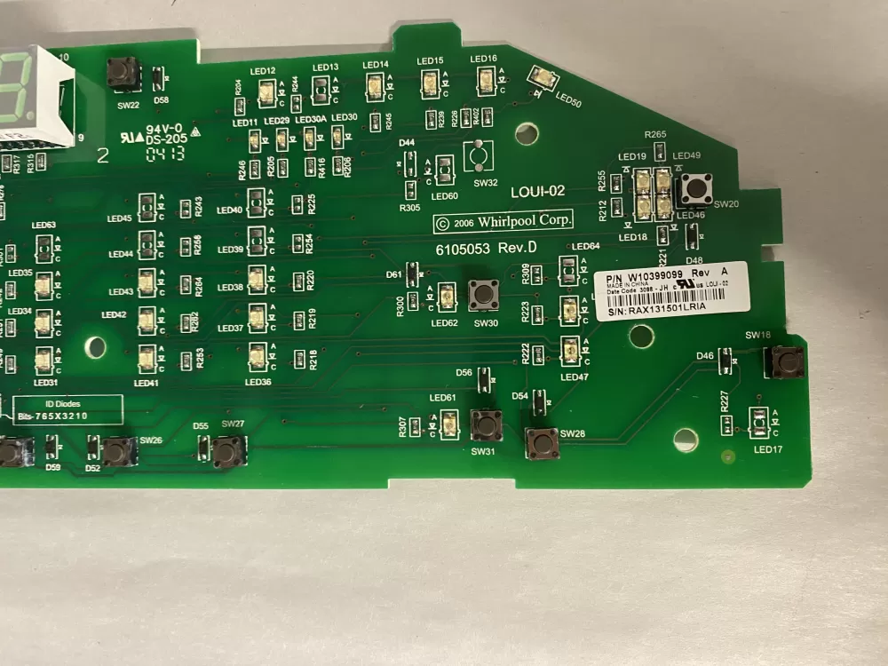 Whirlpool W10399099 Washer Control Board AZ216862 | BK1436