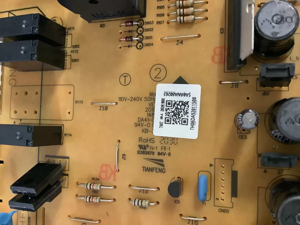 Samsung DA92 01150B Refrigerator Control Board AZ184829 | NR2692