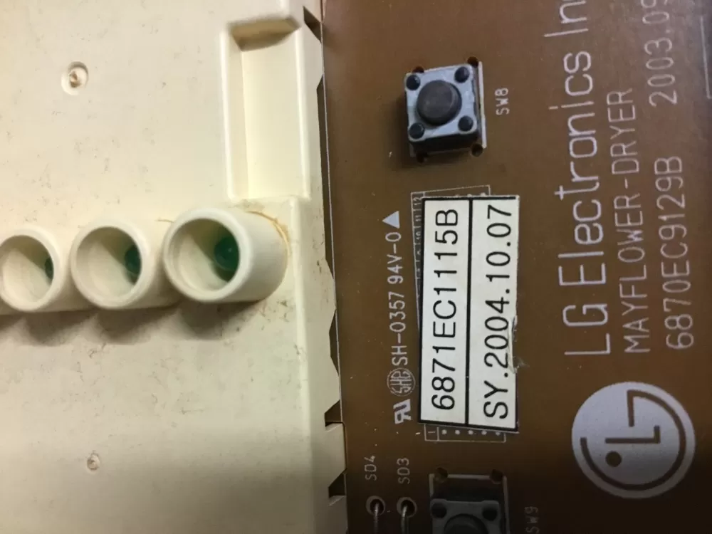 LG 6870EC9129B 6871EC1115B Dryer Control Board AZ24333 | NR5
