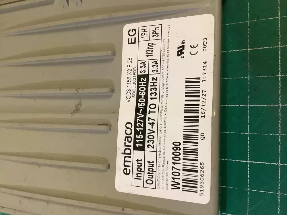 Whirlpool 519306265  Control Board Embraco Product Embraco AZ198834 | NR2770