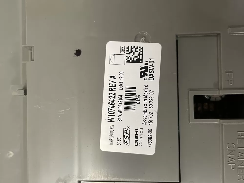 Kenmore W10732785 W10746422 Dishwasher Control Board AZ52710 | Wm1922