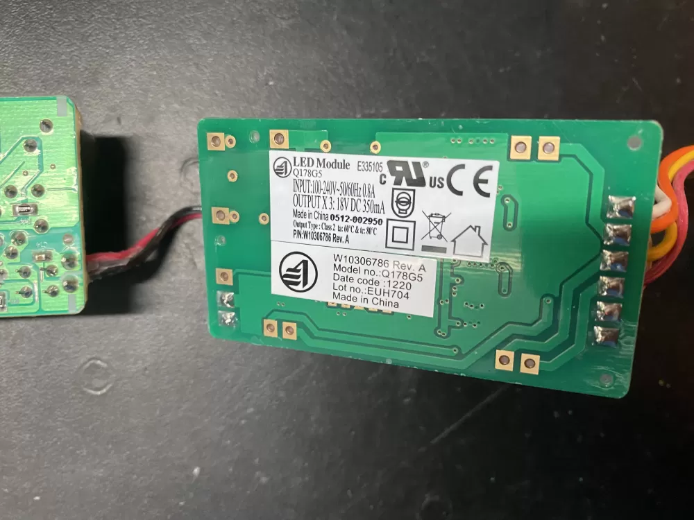 Whirlpool W10306786 Refrigerator LED Inverter Board Box AZ19681 | BK865