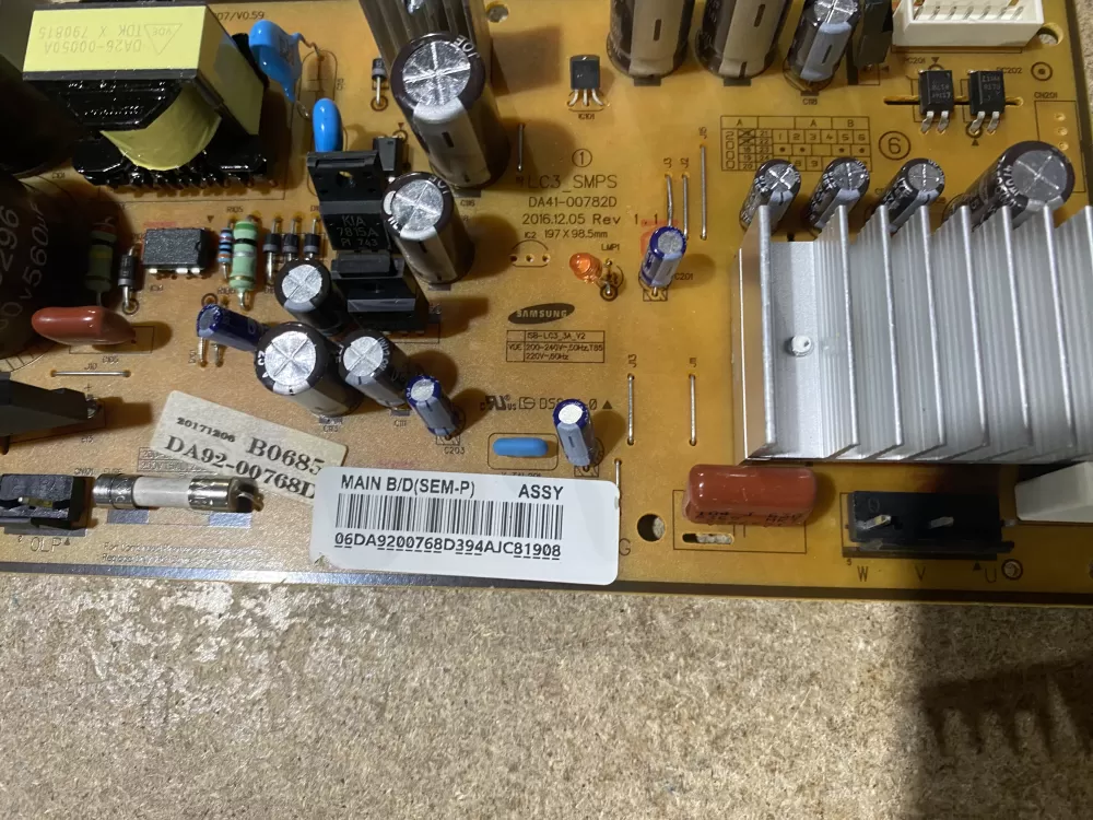 Samsung DA92 00768D Refrigerator Control Board Inverter AZ68747 | BK2020