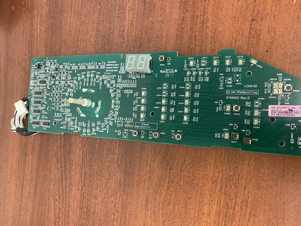 Whirlpool W10399101 Washer Control Board