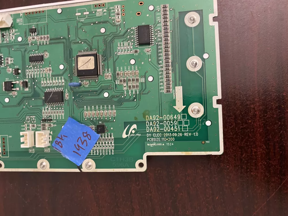Samsung DA92 00649A Refrigerator Control Board Dispenser AZ54339 | BK1938