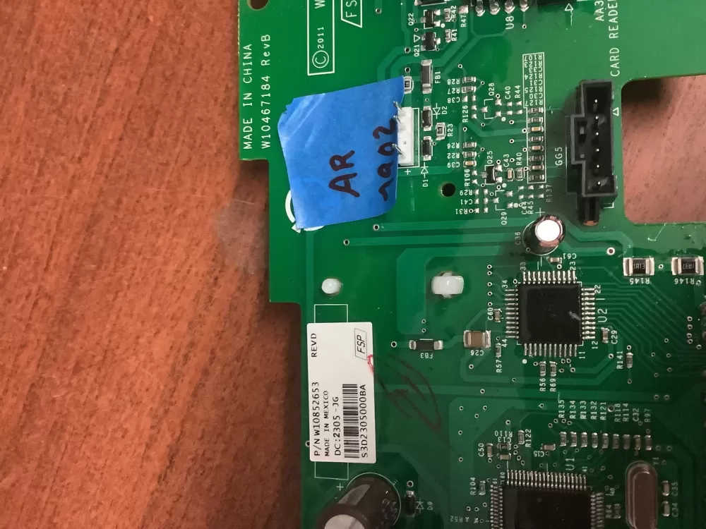 Whirlpool W10852653 Washer Control Board LCD Display Interface AZ195706 | AR1902