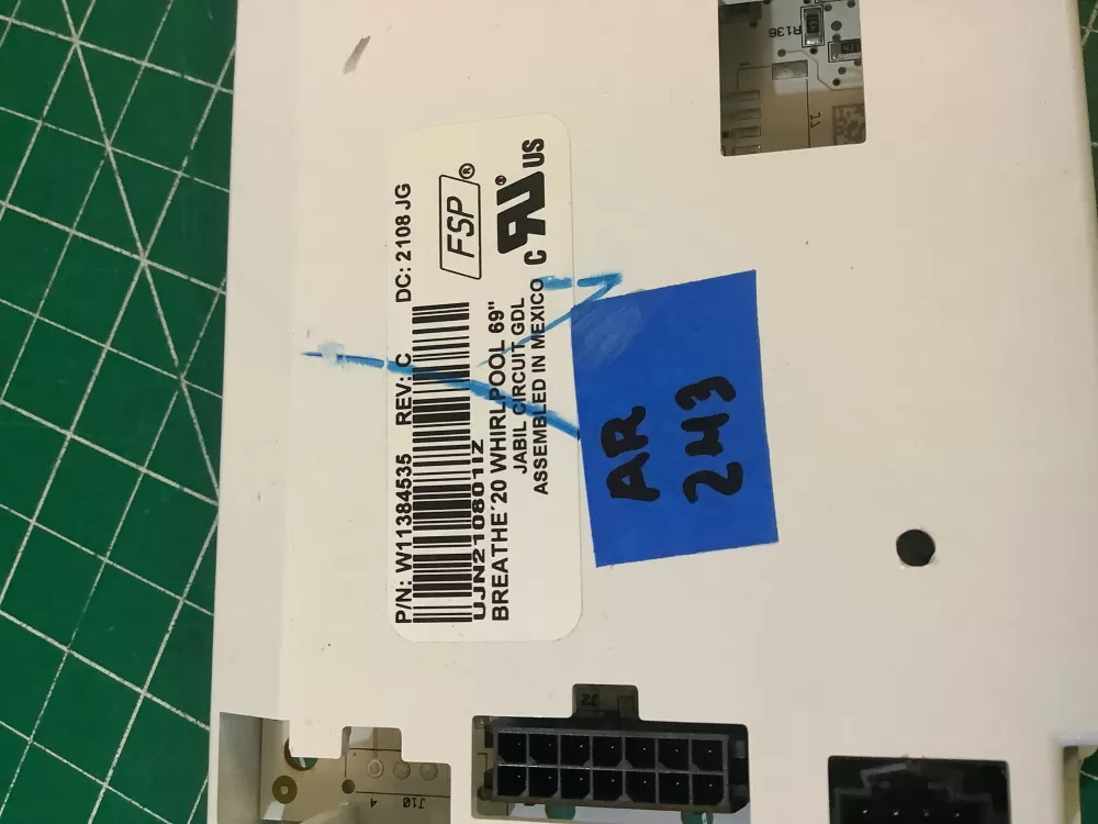 Whirlpool W11384535 Refrigerator Control Board Dispenser AZ192508 | AR243