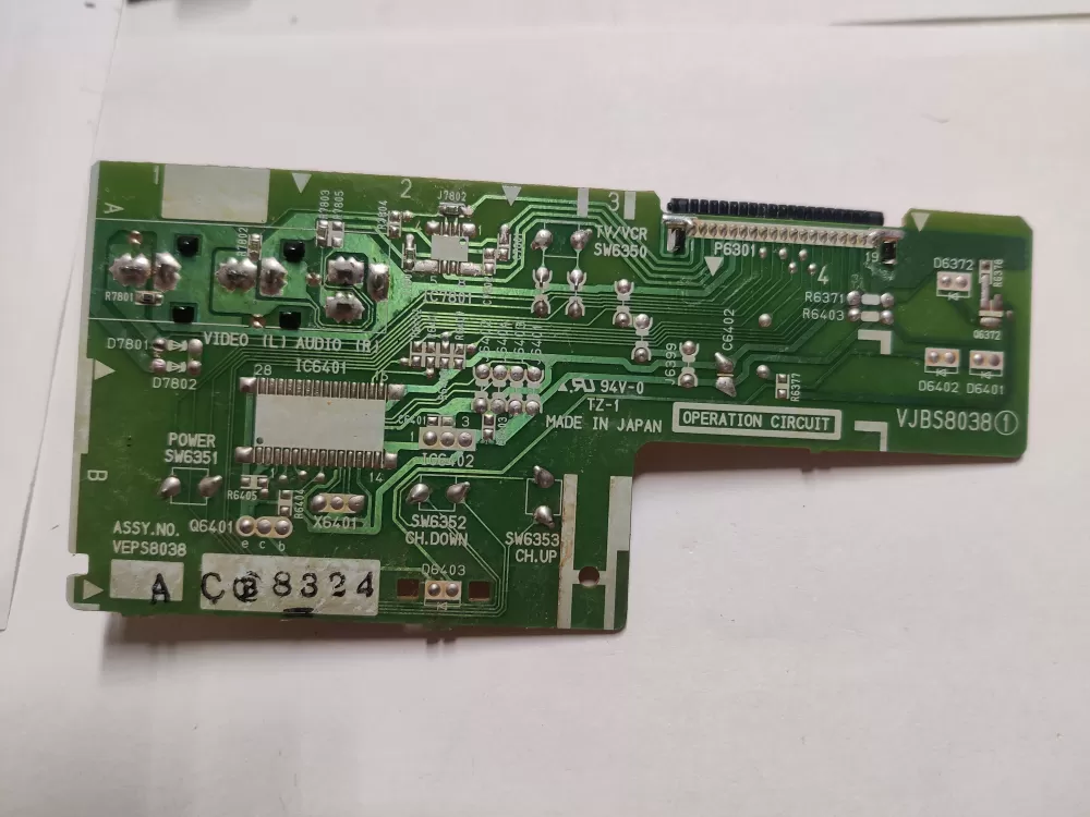  VEPS8038 VJBS8038 TV VCR Control Circuit Board