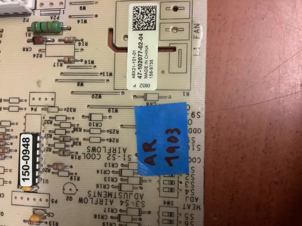 Rheem Air Handler Control Board 47-102077-02-04 156-9735 AZ195699 | AR1903