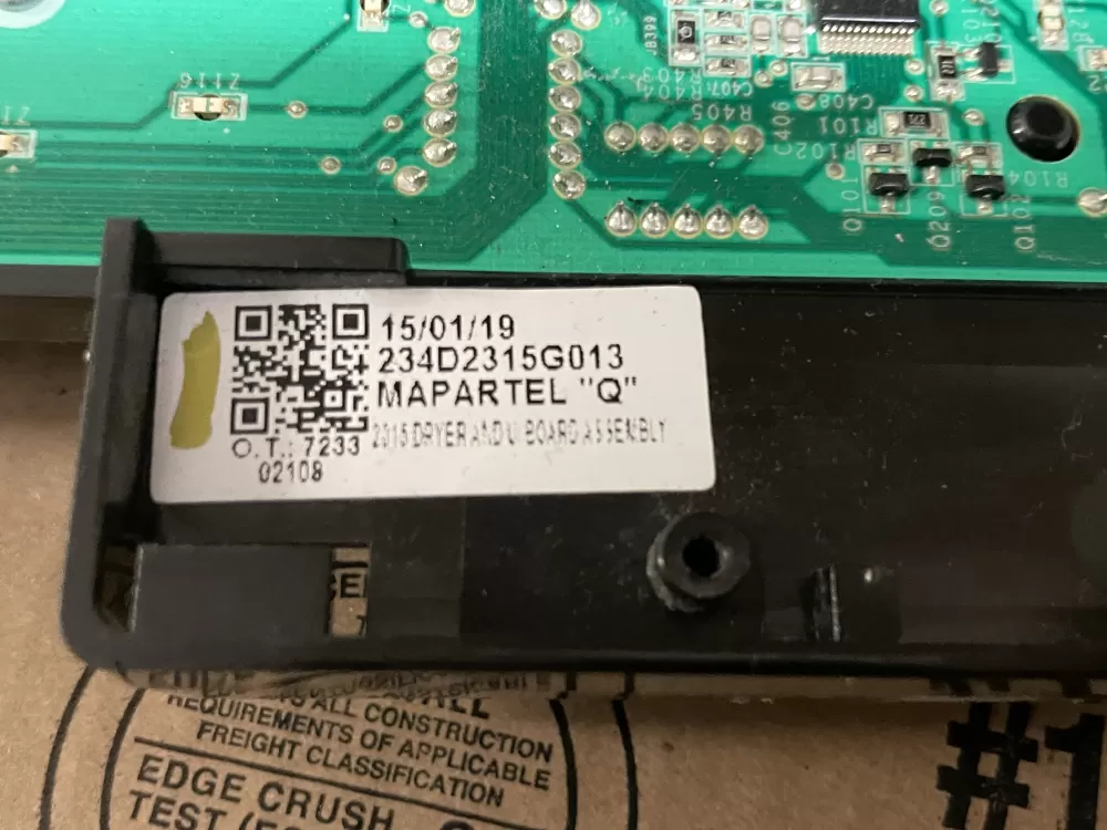 GE Dryer 234D2315G013 Main Control Board AZ100615 | Wmv259