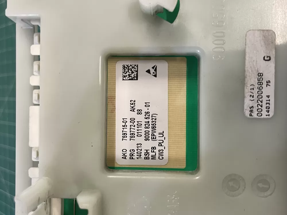BOSCH 00746870 759715-01 9000824526-01 Washer Control Board AZ209416 | Wmv928