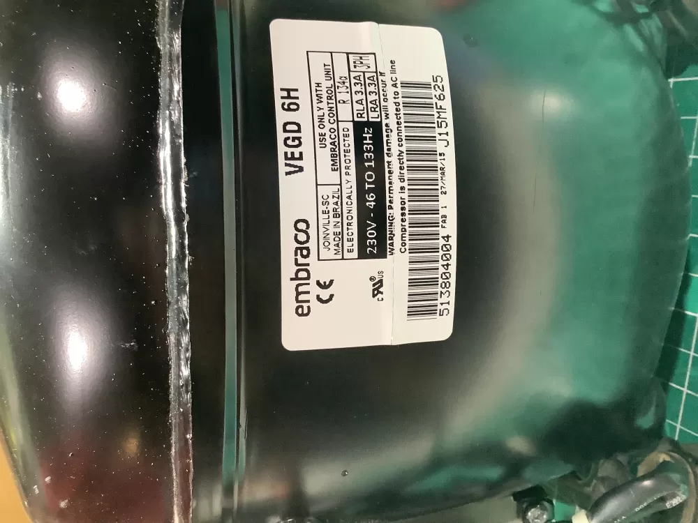 Whirlpool 513804004  W10695094  4282742  AP5982344  PS11703284  EAP11703284 Refrigerator Compressor