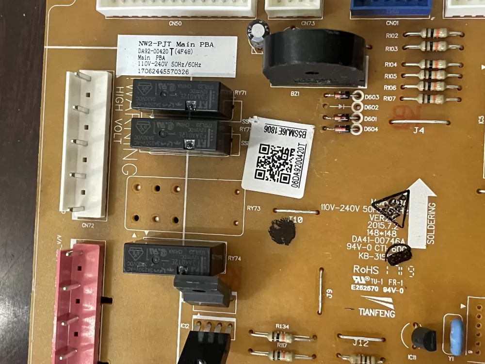 Samsung DA92 00420T DA9200420T Refrigerator Control Board AZ40116 | KM1542