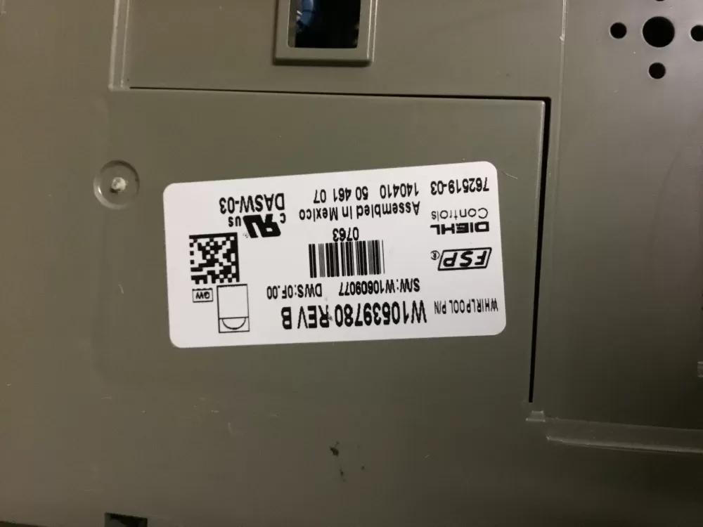 Whirlpool W10539780 W10597041 PS8260224 Dishwasher Control Board AZ14930 | NR13
