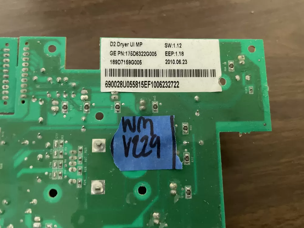 GE 175D6322G005 189D7159G005 Dryer Control Board AZ100161 | Wmv229
