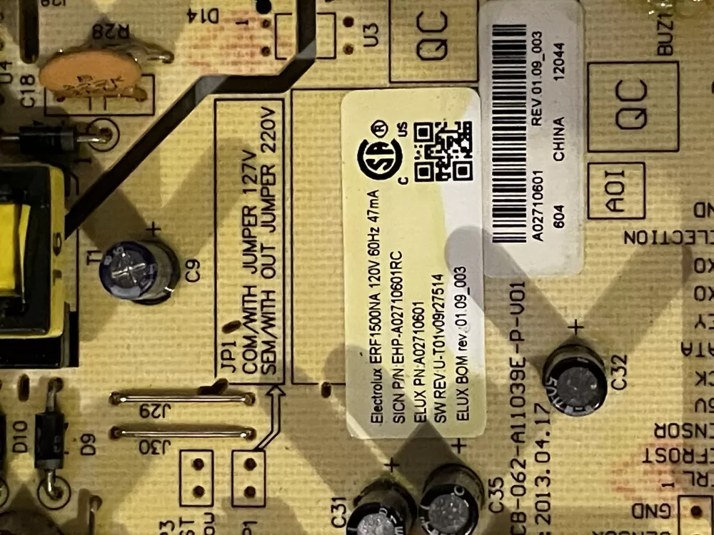 Electrolux Refrigerator A02710601 Main Control Board AZ34680 | Wm17