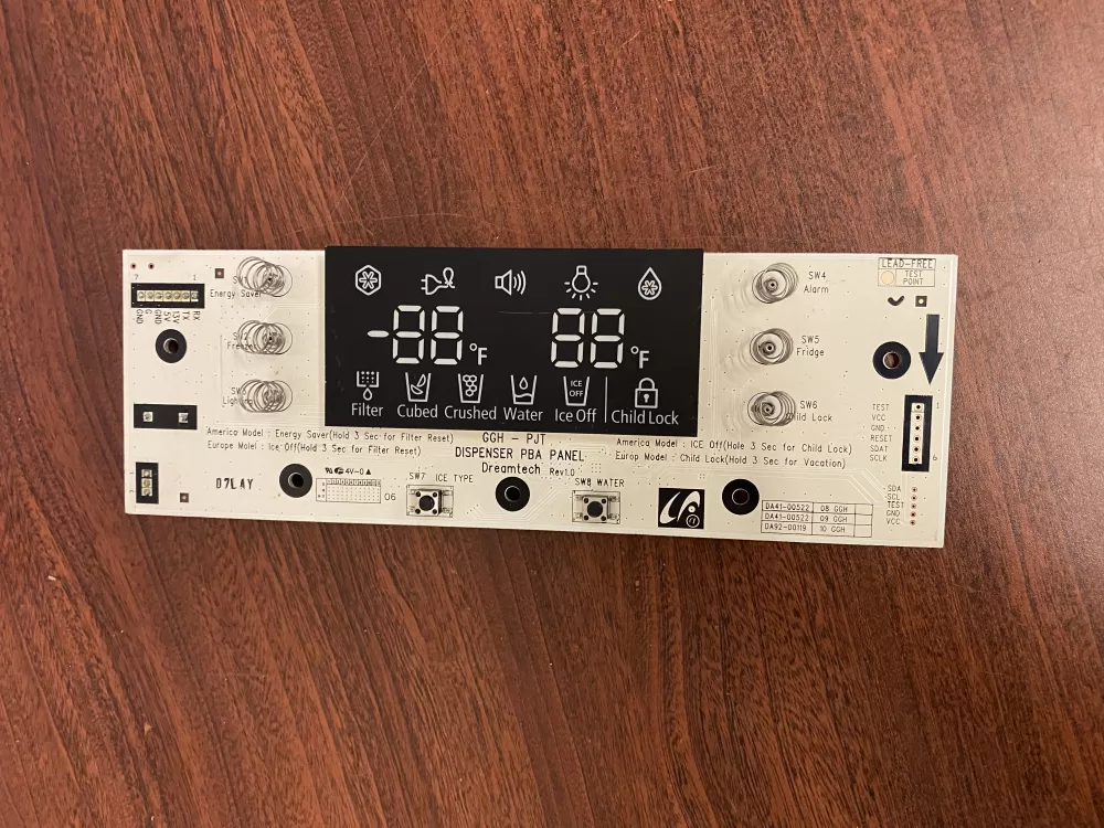 Samsung DA97-00522A Refrigerator Dispenser Control Board