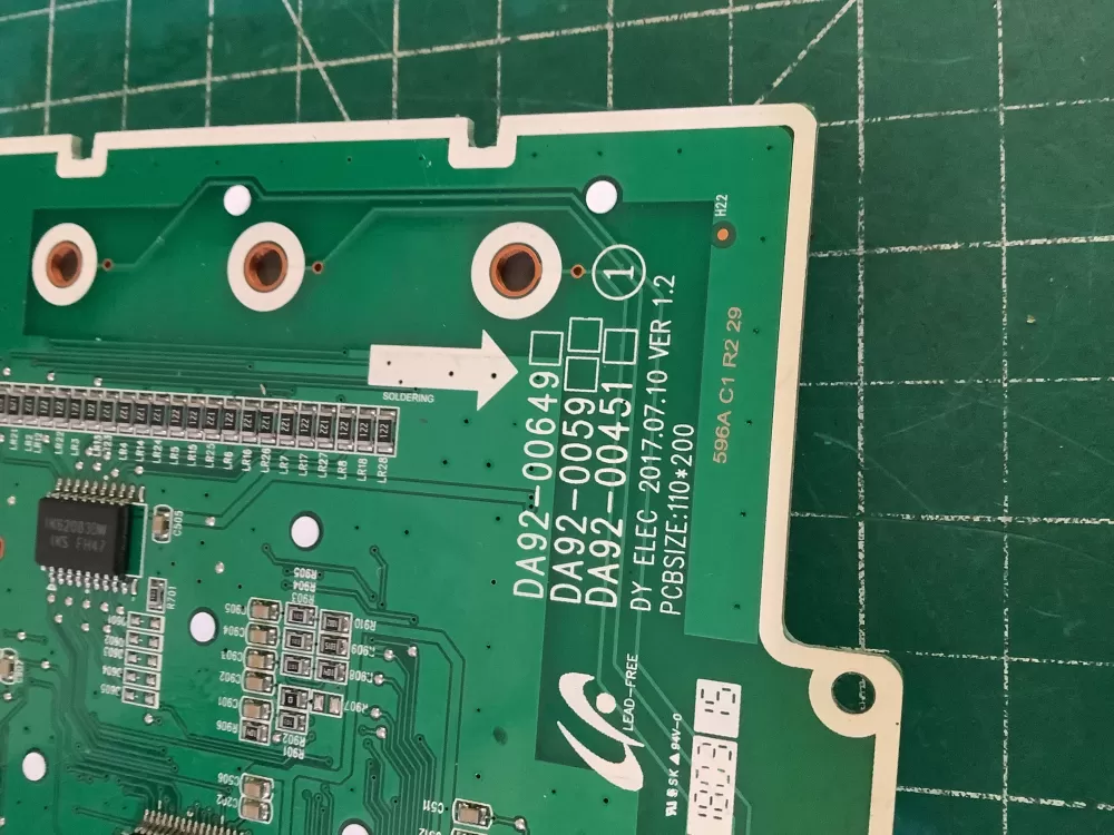 Samsung DA92 00649A Refrigerator Control Board Dispenser AZ194811 | NR301