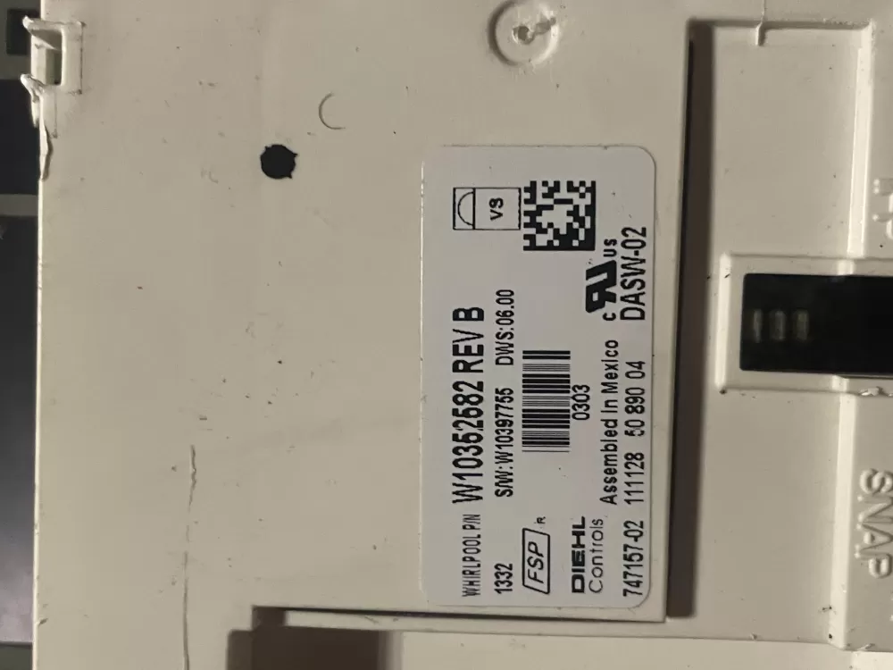 KitchenAid Kenmore AP6020246 W10195343 Dishwasher Control Board AZ28687 | Wm302