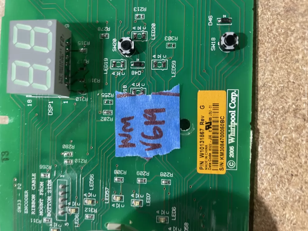 Kenmore WPW10131867 PS11748772 Washer Control Board AZ76073 | Wmv619