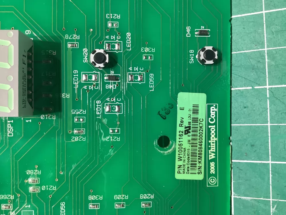 Whirlpool Dryer W10051160 W10051162 Control Board AZ145622 | ZC2440