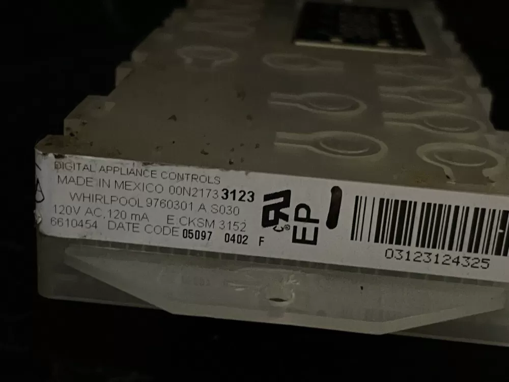 9760301 Whirlpool Oven Board - Control